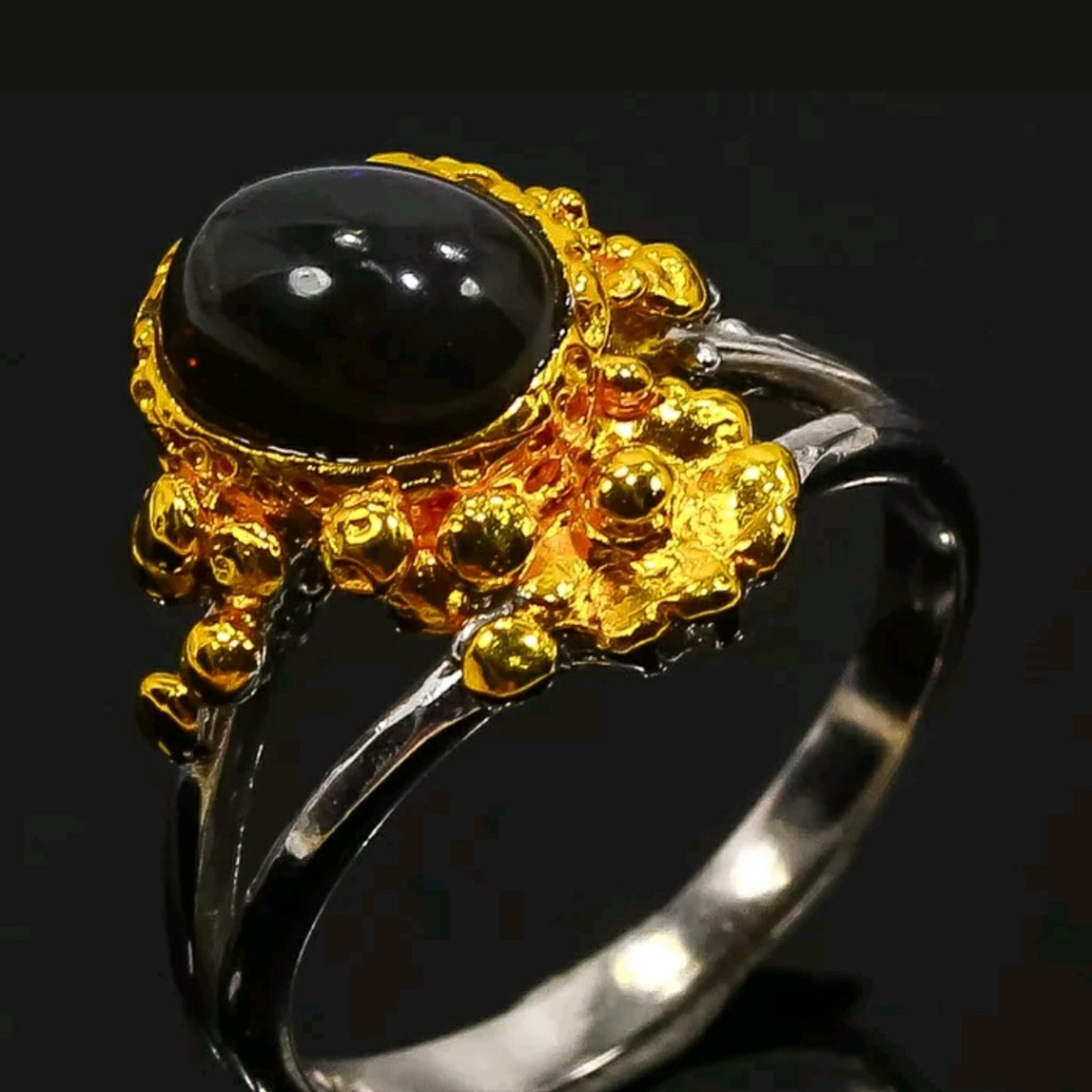 Boho Black Opal ring